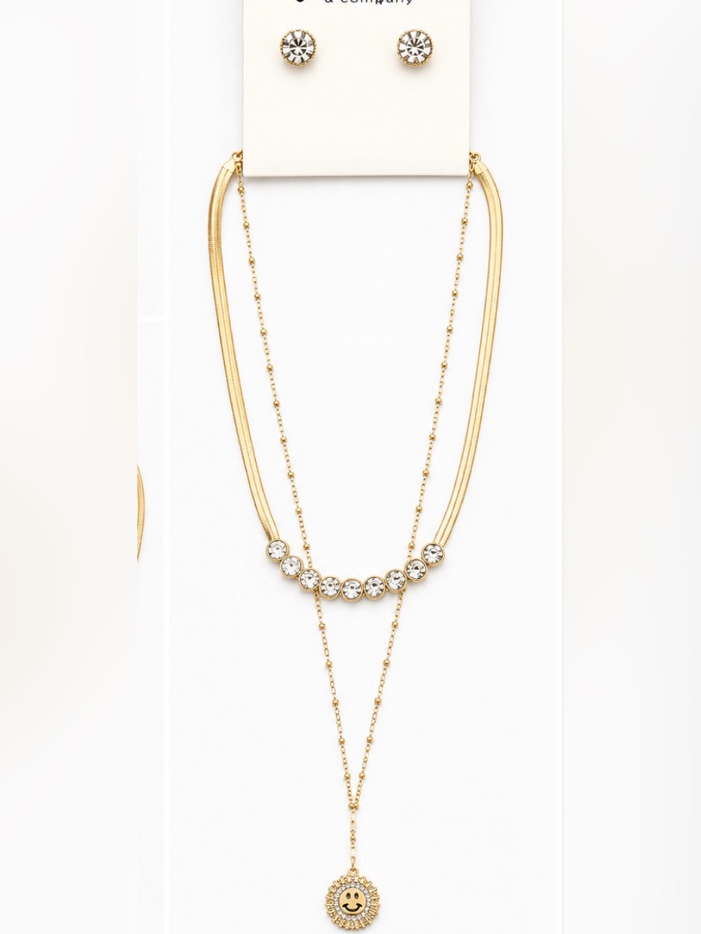 J & Co Gold Layered Necklace Stud Earrings Set <<ALL SERIOUS OFFERS CONSIDERED>>